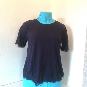 Dark Blue Cato Top with Lace XL